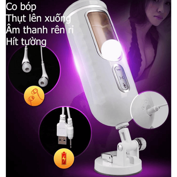 âm đạo giả gắn tường rung thụt tự động dibe